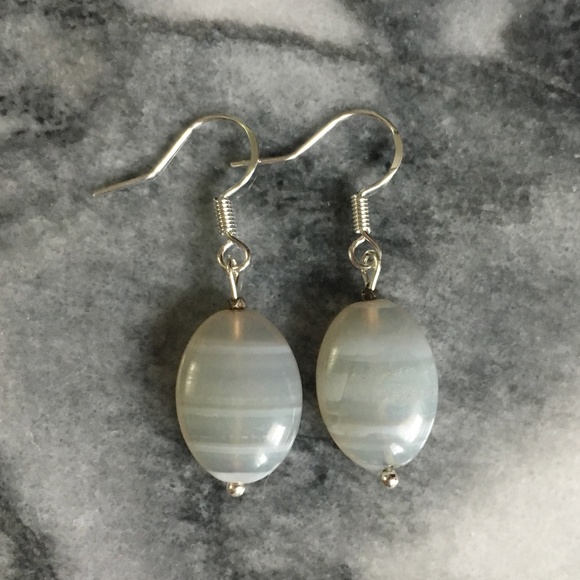 Sterling Silver Agate stone earrings - Picture 8 of 10